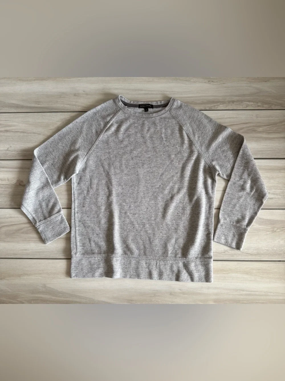 Banana Republic Waffle Crew Sweatshirt Grey Medium NWOT
